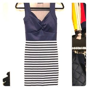 Alt.B Dress- Striped with Mesh Back